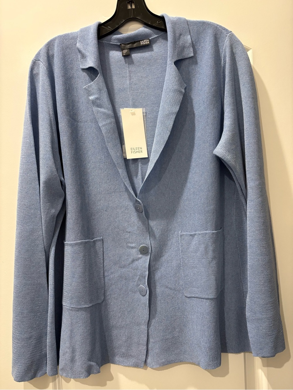 NWT Eileen Fisher Dewdrop Knit Button Blazer